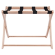 Pemberly Row Scarlett Luggage Rack with Natural Wood Finish and Foldable Design