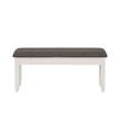 Pemberly Row Storage Bench with Vanilla White Wood and Taupe Cushioned Seat