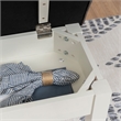 Pemberly Row Storage Bench with Vanilla White Wood and Taupe Cushioned Seat
