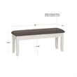 Pemberly Row Storage Bench with Vanilla White Wood and Taupe Cushioned Seat