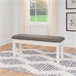 Pemberly Row Storage Bench with Vanilla White Wood and Taupe Cushioned Seat