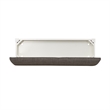 Pemberly Row Storage Bench with Vanilla White Wood and Taupe Cushioned Seat
