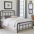 Pemberly Row Full Sized Decorative Metal Bed in Textured Black