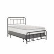 Pemberly Row Full Sized Decorative Metal Bed in Textured Black
