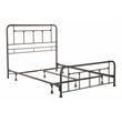 Pemberly Row Full Sized Decorative Metal Bed in Textured Black