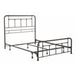 Pemberly Row King Sized Decorative Metal Bed in Textured Black