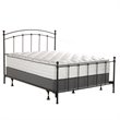 Pemberly Row Full Sized Decorative Metal Bed in Matte Black Powder Coat