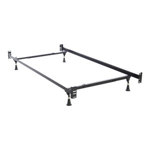 Pemberly Row Twin/Full-Size Metal Headboard & Footboard Bed Frame in Black