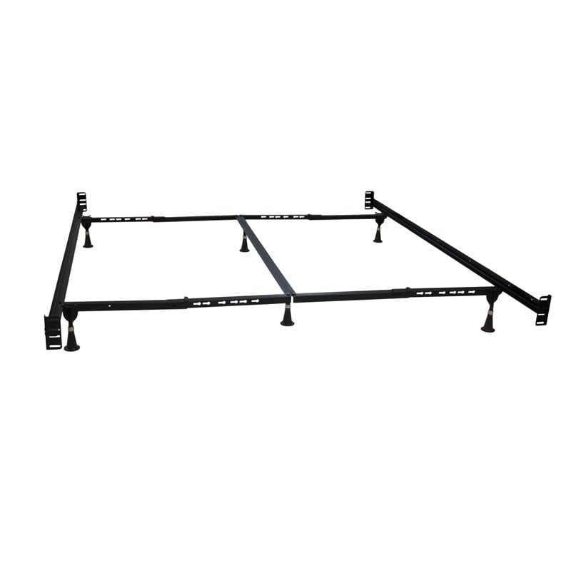 Pemberly Row Queen/King-Size Metal Headboard & Footboard Bed Frame in Black