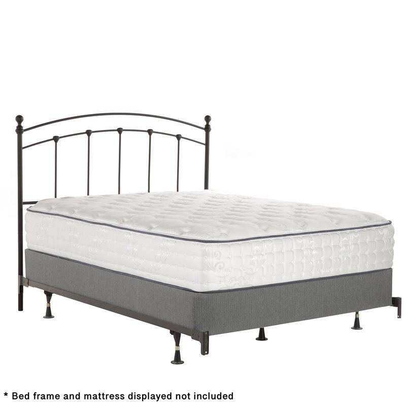 Pemberly Row Full Sized Decorative Metal Headboard in Matte Black