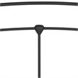 Pemberly Row Full Sized Decorative Metal Headboard in Matte Black