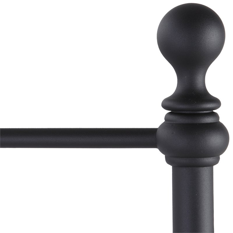 Pemberly Row Queen Sized Decorative Metal Headboard in Matte Black