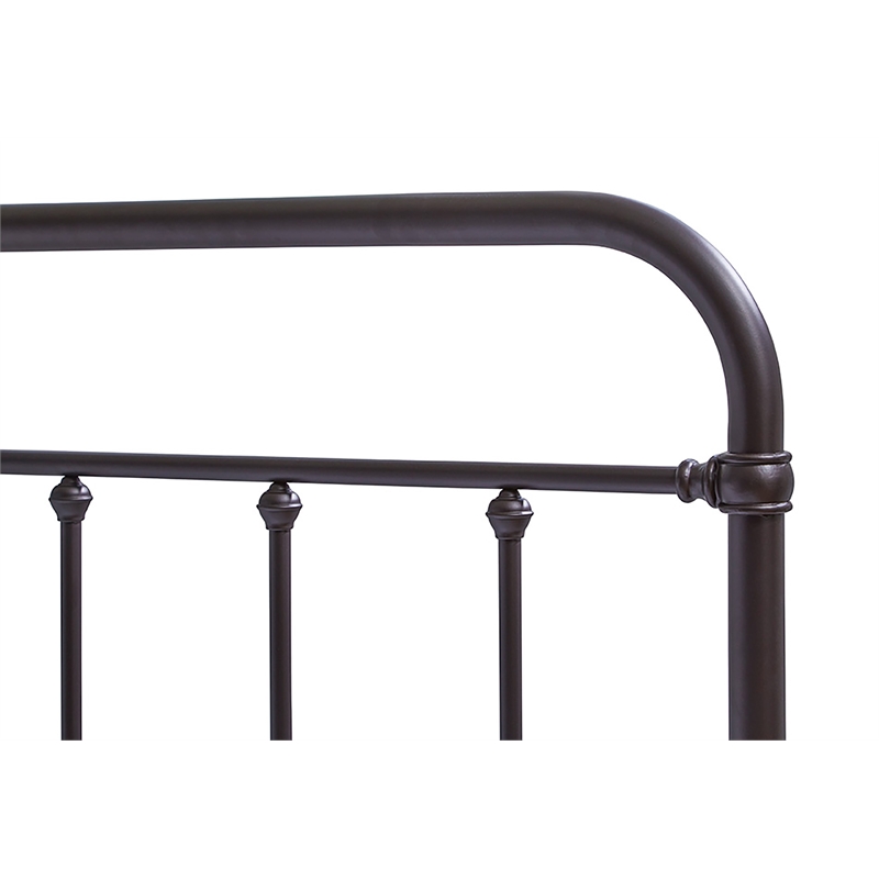 Pemberly Row King Bed with Bolt-On Metal Frame in Oiled Bronze