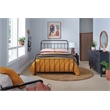 Pemberly Row King Bed with Bolt-On Metal Frame in Oiled Bronze