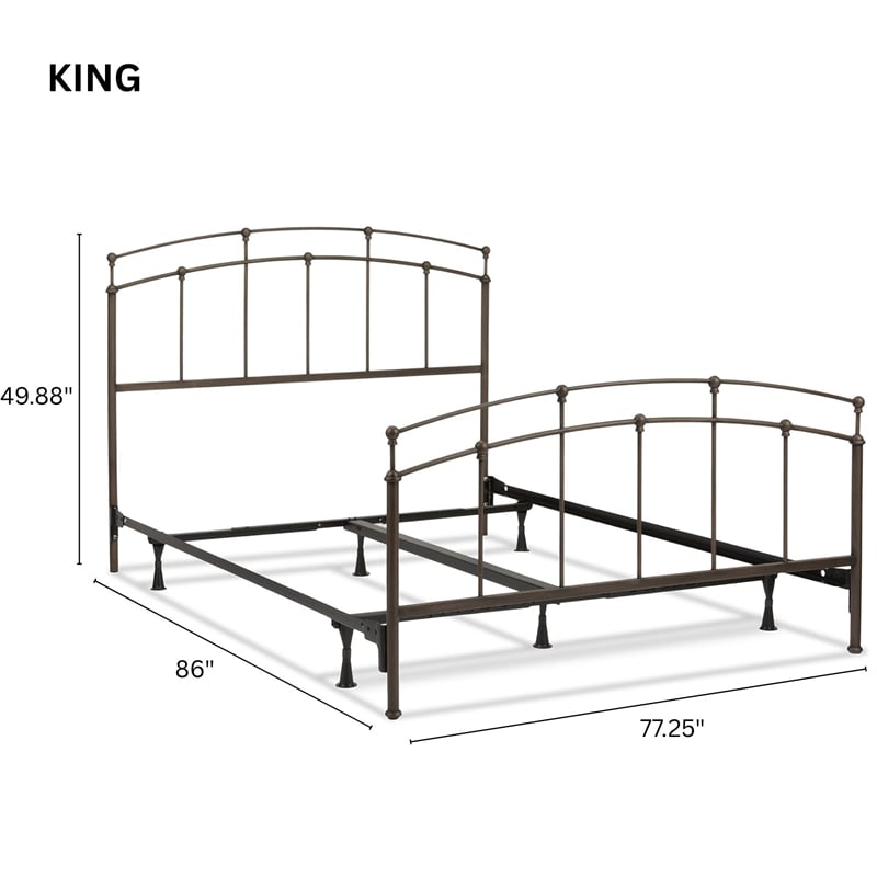 Pemberly Row King Bed with Standard Bolt-On Frame in Black Walnut