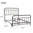 Pemberly Row Queen Bed with Bolt-On Metal Frame in Oiled Bronze