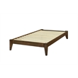 Pemberly Row Twin Wood Platform Bed with Slatted Support in Walnut Finish