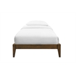 Pemberly Row Twin Wood Platform Bed with Slatted Support in Walnut Finish