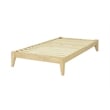 Pemberly Row Twin Wood Platform Bed with Slatted Support in Natural Finish