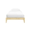 Pemberly Row Twin Wood Platform Bed with Slatted Support in Natural Finish