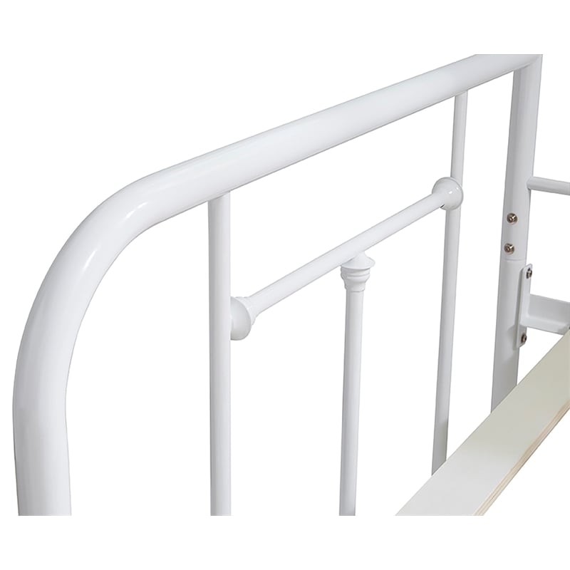 Pemberly Row Twin Size Daybed with Mattress Ready Slats in White