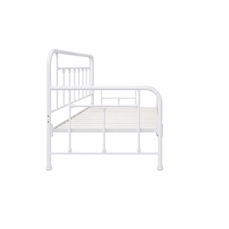 Pemberly Row Twin Size Daybed with Mattress Ready Slats in White