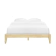 Pemberly Row Full Wood Platform Bed with Slatted Support in Natural Finish