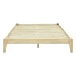 Pemberly Row Full Wood Platform Bed with Slatted Support in Natural Finish
