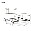 Pemberly Row Twin Bed with Standard Bolt-On Frame in Black Walnut