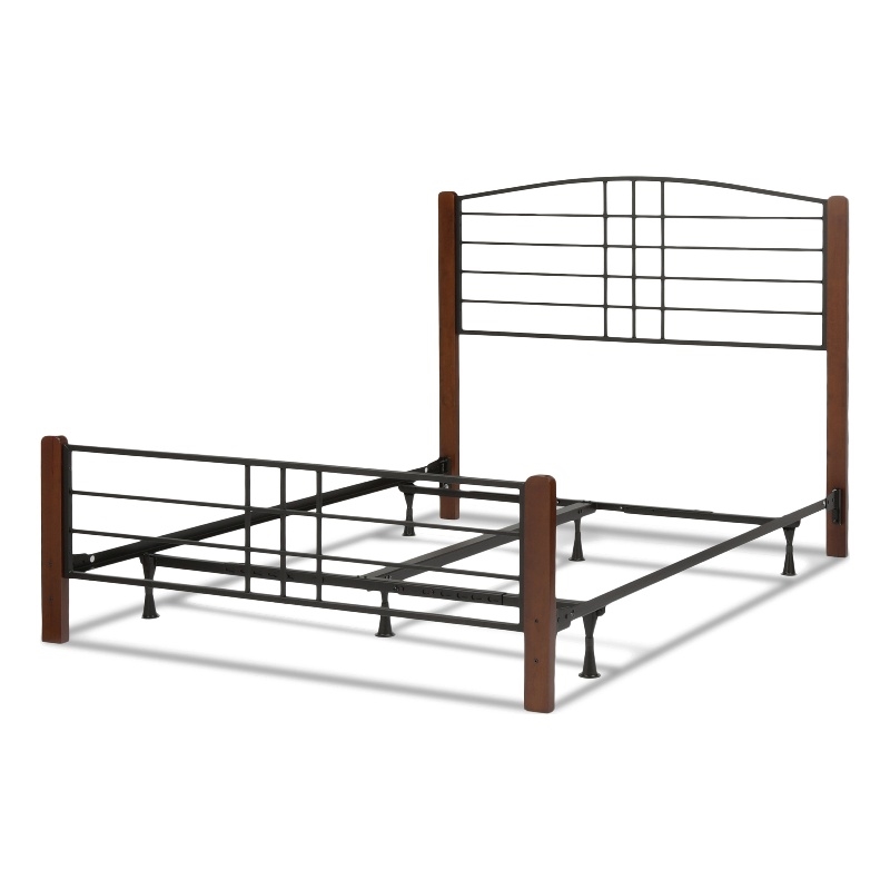 Pemberly Row King Bed with Bolt-On Frame in Textured Black & Spice
