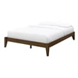 Pemberly Row Full Wood Platform Bed with Slatted Support in Walnut Finish