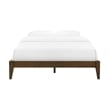 Pemberly Row Full Wood Platform Bed with Slatted Support in Walnut Finish