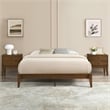 Pemberly Row Full Wood Platform Bed with Slatted Support in Walnut Finish