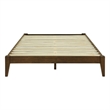 Pemberly Row Full Wood Platform Bed with Slatted Support in Walnut Finish