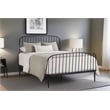 Pemberly Row Complete King Bed with Slats in Matte Black Finish