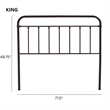 Pemberly Row King Size Spindle Metal Headboard in Oiled Bronze
