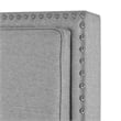 Pemberly Row King Size Upholstered Wingback Headboard in Gray