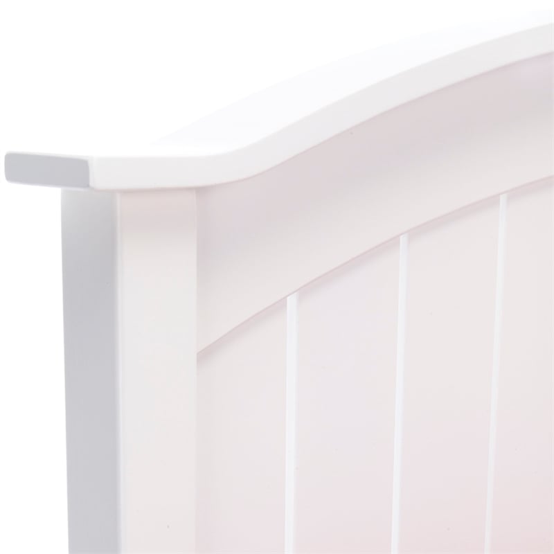 Pemberly Row Full/Queen Size Curved Solid Hardwood Headboard in White
