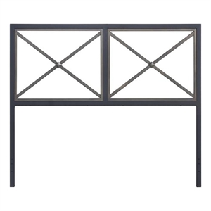 Pemberly Row King Size Metal Headboard in Textured Black / Gray Bronze