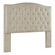 Pemberly Row Full/Queen Upholstered Nailhead Trim Headboard in Beige