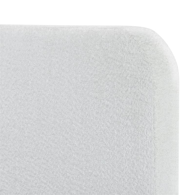Pemberly Row Full/Queen Upholstered Headboard in White Boucle Fabric