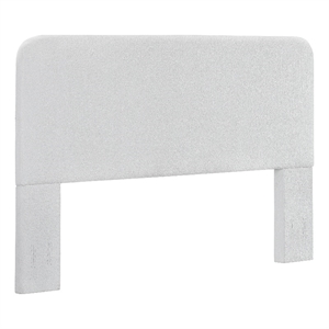 Pemberly Row Full/Queen Upholstered Headboard in White Boucle Fabric