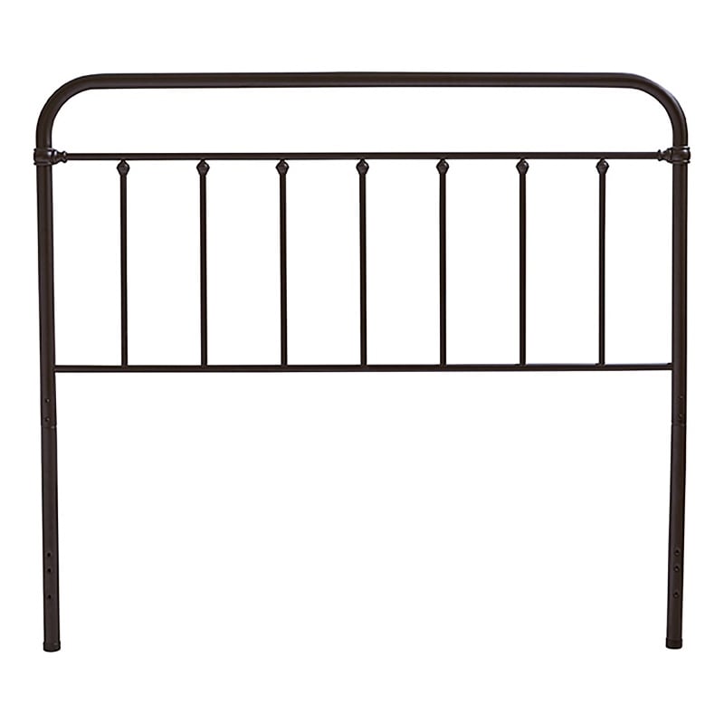 Pemberly Row Queen Size Spindle Metal Headboard in Oiled Bronze