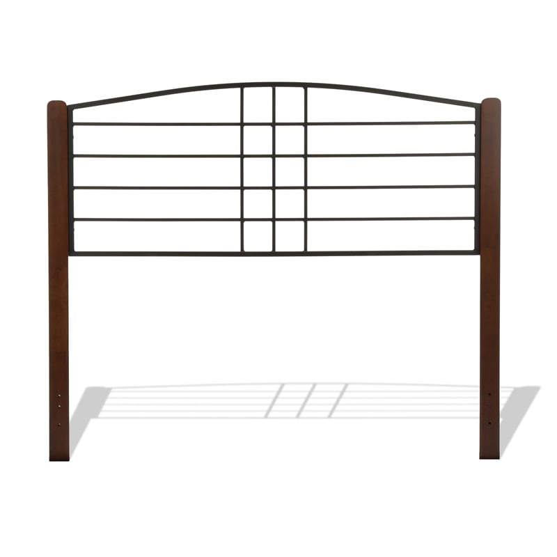 Pemberly Row King Headboard and Footboard in Textured Black & Spice