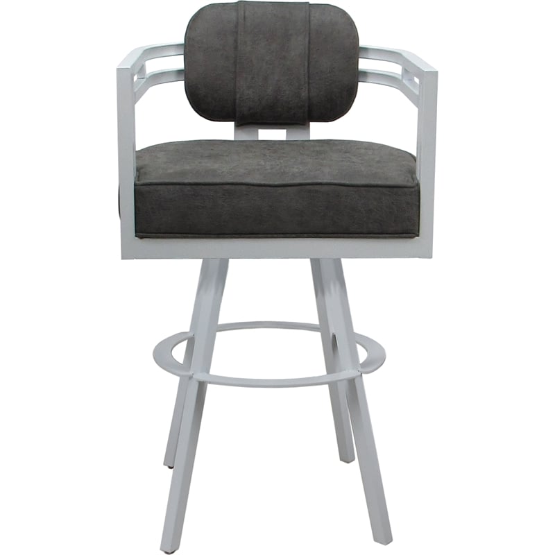 Pemberly Row White Swivel Counter Stool 26