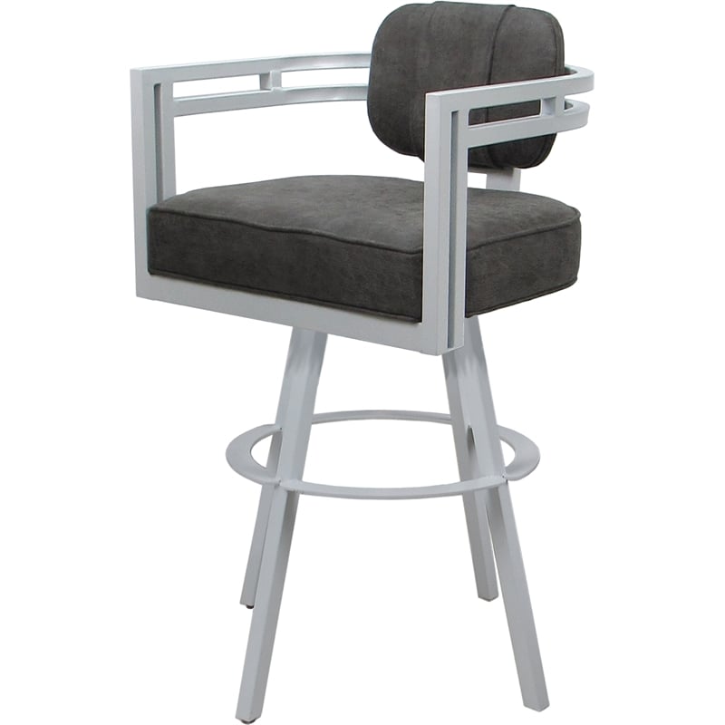 Pemberly Row White Swivel Counter Stool 26