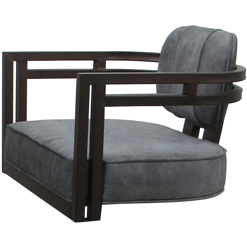 Pemberly Row Brown Swivel Dining Caster Chair in Outlier Charcoal Fabric