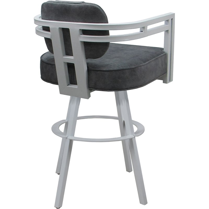 Pemberly Row White Swivel Extra Tall Stool 34