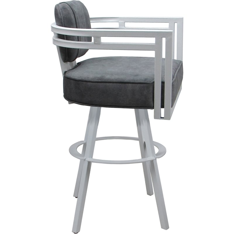 pemberly row white swivel counter stool 26