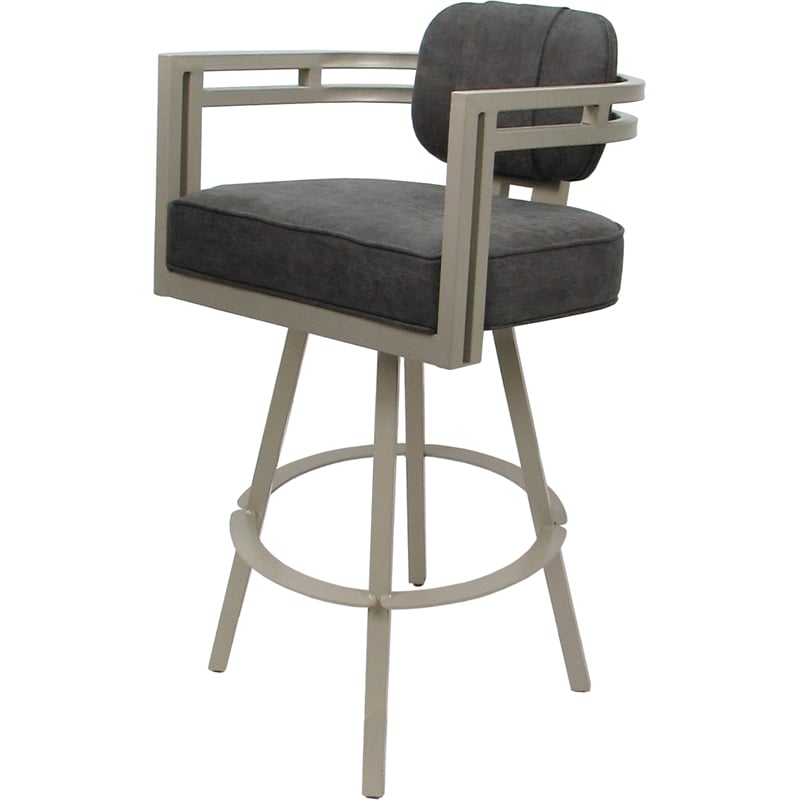 Pemberly Row Beige Swivel Counter Stool 26
